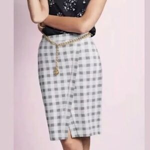 CAbi Gray Checked Valentina Pencil Skirt